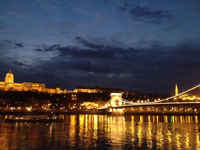 the Chain Bridge, with Castle Hill on the left